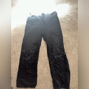 Garage Denim Wide Leg Black Jeans